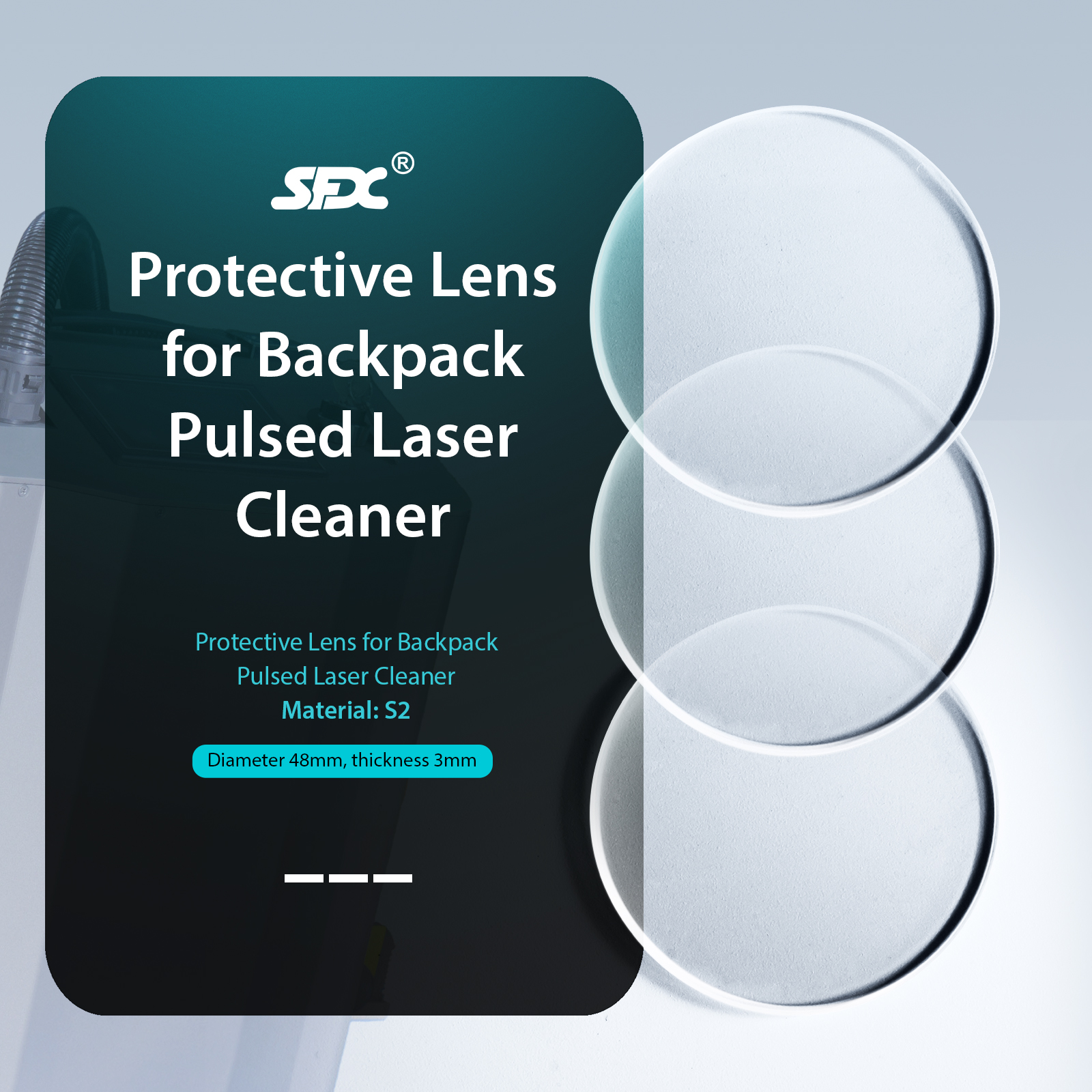 Backpack Pulsed Laser Cleaning Machine Portective Lens